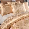 Claroom Set biancheria da letto jacquard Queen King Size Copripiumino Set trapunta Trapunta di lusso color oro di alta qualità 23 pezzi Piumino 240112