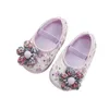 Обувь для первых ходунков для маленьких девочек, обувь для малышей, обувь для прогулок, мягкая подошва, прогулочная резинка с цветочным узором, рожденная принцесса