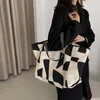 Sac à main fourre-tout de grande capacité pour femmes, fourre-tout de luxe de styliste, motif à carreaux, marque tendance, sac de Shopping à bandoulière, 2023, 240111