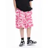 Shorts pour hommes Harajuku Camo Cargo Shorts hommes japonais Vintage lâche lti poète broderie Streetwear décontracté fendu Shorts Camouflage Pantsyolq