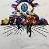 Heren T-shirts Zomer Oversized Styorful Eye Print T-shirt Tee Hoge kwaliteit 100% Katoen Houtskool Grijs Zwart Wit House Of Error T-shirt T240112