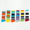 5 Parslot Men Kolorowe skarpetki Stripe Fashion Five Fingers Toe Mosaic DEODORANT BIZNES Europe Wild Funny Sock For Sport 240112