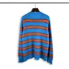 Erkek Sweaters Ekleme Renkleri Stripe Mavi Örgü Tiftik kazak Erkek Kadınlar En Kaliteli Moda Çiftleri Sweatshirt Unisex