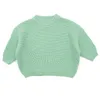 Pullover Nouveau automne bébé décontracté basique pull couleur bonbon col rond épais enfants Slouchy doux vêtements garçons filles hiver pulls à capuche TopL2401