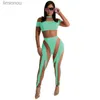 Kobiety Jumpsuits Rompers Neon Color Rompers Kobiety Sexy Sheer Mesh Postrzegaj przez chude Jumpsuits 2022 Summer Shleeless Night Club Party One Piece Commalsl240111