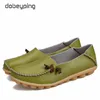 Lente Dames Casual Schoenen Echt Leer Vrouw Flats Zacht Moeder Loafers Dames Rijden Schoenen Effen Boot Schoenmaat 3444 240111