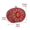 Rhinestones Women Bags Hollow Out Style Fashion Evening Bags Chain Shoulder Handbags Party Wedding Day Clutch Purse 240111