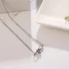 Pendant Necklaces Beads Necklace For Women Silver Rose Gold Color Stainless Steel Trendy Jewelry Wholesale(GN264)