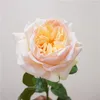 Decorative Flowers Artificial Juliet Roses Branch Real Touch Fake Shopping Mall Decor Simulation Rose Yellow Flower Wedding Decoration