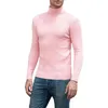 Mäns Turtleneck tröja Casual Sticked Warm Fitness Men Pullovers Tops 240112