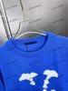 Xinxinbuy 2024 Hommes Designer Tee T-shirt Tricoté Bleu Ciel Lettre Jacquard 1854 Femmes Noir Blanc Jaune Rouge S-2XL