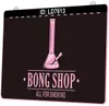 LD7613 Bong Shop All For Smoking 3D Engraving LED Light Sign Whole Retail3876665