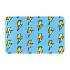 Éclairs jaunes avec fond bleu vif articles ménagers 3D tapis tapis tapis coussinet de pied éclair coup de foudre 240111