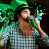 Berets Stpatrick Day Dekoracyjny kapelusz Lucky Clover Cowboy Extive Party Green Top Cap Dropship