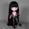 얼음 DBS Blyth Doll 16 BJD 흰색 피부 조인트 바디 검은 머리 무광택 얼굴 눈썹 커스텀 30cm 장난감 애니메이션 소녀 선물 240111