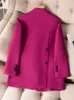 Arrivée automne hiver femmes dames Blazer rose noir café femme à manches longues solide décontracté veste manteau 240112