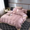 Sisher Ensemble de literie de luxe 4pcs drap de lit plat brève housse de couette ensembles roi couette confortable couvre reine taille literie linge de maison Y200111