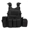 Jaktjackor Militär 6094 Tactical Vest Paintball Body Armor Outdoor CS Molle med tillbehör Väskor Combat