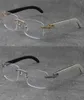 Hoge kwaliteit leesbril van hout Optische lensframes Buffelhoornframe voor mannen Vrouwen Dragen Lezen Computerbril Wit Temple8461747