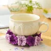 Bordmattor Handgjorda virkningar Knitting Vävda blomsterunderlägg 5 Färgblommor Dricker Non Slip Isolation Pot Holder Kök Tillbehör