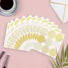 Gift Wrap 90pcs/10Sheets Gold Circular Gilded Transparent Sealing Sticker Candy Food Packaging Label Holiday Letterhead Card Decoration