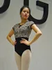 Stage Wear Ballet Leotard For Wome Adult Dance Cotton Lace Short Sleeve Costume Professional Sexy Gymnastics Leotards