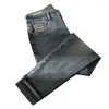 Jeans da uomo retrò per uomo 2024 autunno fascia alta industria pesante lavaggio ricamato piccolo tubo dritto pantaloni lunghi alla moda