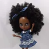 ICY DBS Blyth doll super black skin hair afro joint body shiny face 16 bjd 30cm toy anime 240111