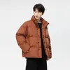 White duck down light and thin men's winter fashion brand, thickened and warm men's standing collar jacket, bread jacket, men's and women's lovers