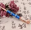 Smoking pipes Exquisite metal long pipe with diamond, fashionable diamond inlaid creative portable pipe