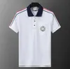 Zomer Luxe Designer Poloshirts Heren Casual Piquet Polo's Snake Bee Borduren Katoen Jersey Polo Man Zwart Blauw Groen Bruin T-shirts