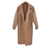 Wool coat 2024 spring/autumn/winter new camel thick wool coat women's medium length wool coat 240112