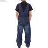 Herren Jeans Neue Männer Harajuku Mode Denim Overalls Casual Mann Jeans Overalls Männliche Breite Hosenträger Overall Lose Arbeits Hosen M-5XLL240111