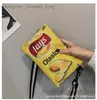 Shoulder Bags New Potato Chip Bag for Women's 2023 Casual Cross Shoulder Small Shoulder Bag with One Shoulder Letter Envelope Creative Trend T240112