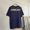 3A Designer Mens Ambush T-shirt à manches courtes lettres de poitrine réflexive hommes et femmes TEES TEES TOES