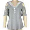 Женские блузки, однотонные, элегантные, с цветочной аппликацией, женская футболка, темпераментная женская одежда с открытыми плечами
