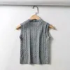 Women's Tanks Women Summer Knitted Tank Tops Retro V Neck Twist Rib Vest Slim Crop Top