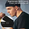 Hörlurar Bluetooth Sleeping Headphones Sports pannband Trådlösa musik Earphones inte täcker öronhandbok Svettband med MIC för fitness Run
