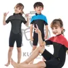 Women's Swimwear 2.5MM Neoprene Diving Suit Children's One Piece Swimming Sun Protection Short Sleeve Surfing Water Sports