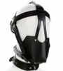 Fetish Bocca Gag Copricapo Pu Maschera in pelle Cappuccio Testa Bondage Restraint Harness Adulto SM Costume Gioco del sesso Giocattolo Per Donne Uomini Coppia Y5023506