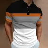 Business Short Sleeve T-Shirt Plaid Men Polo Shirt Mesh Breathable Lapel Casual Top T-Shirt Summer Fashion Men's T-Shirt 240111