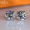 Iogou Luxury 11mm 5ct Real Big Diamond Stud earring for Women Classic 925 Sterling Silver Jewelry証明書240112