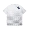 24ss Paris Style Мужская дизайнерская футболка со сплошным принтом Градиентная винтажная футболка Summer Street Скейтборд Футболка с коротким рукавом 0112