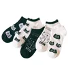 Skarpetki Hosiery Women Cartoon Spring Summer Boat Cat Head Black and White Cotton Zhuji Drop dostawa Ottgv