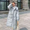 Women's Trench Coats Winter Long Parka For Women 2024 Fashion Loose Over-the-knee Down Jacket Female Hooded Thick Warm Padded Coat Woman