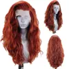 Fanxition White Loose Body Wave Syntetisk peruk Långt vågiga spetsar Front Perukar för kvinnor Cosplay Costume Party Hair Wig 240111