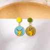 Stud Earrings Fashion Deer Dinosaur Sunflower Enamel Pendant Cute Cartoon Animal Flower Ear Jewelry Gifts For Women Girls