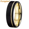 iTungsten 6MM 8MM Nice Wedding Band Tungsten Carbide Ring For Men Women With Offset Groove And Brushed Finish Comfort Fit 240112