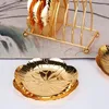 Tea Trays R2JC Luxury Saucer Lotus Leaf Pattern Vintage Cup With Metal Stand