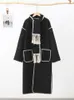 Fashion Loose Wool Long Coat With Scarf Women Elegant Long Sleeve Thick Maxi Jacket Female Winter Warm Outwear Lady Jacket 240111